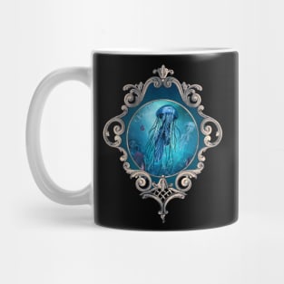 Wonderful jellyfish in the deep ocean Mug